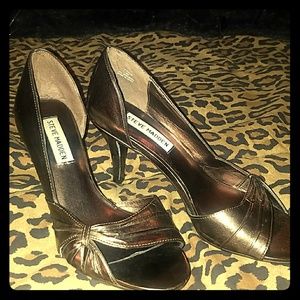 Steve Madden metallic bronze heels